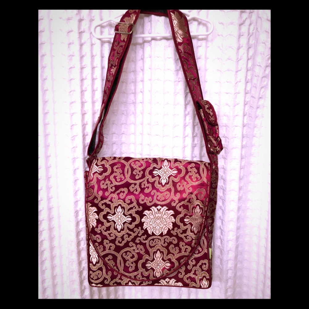 Brand New Red and Gold Satin Purse